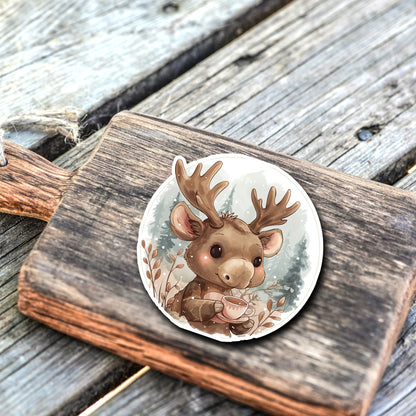 Niedliche Elch Sticker | Elch-Kollektion | StickerHelden | Vinyl | Holo Sticker | Wasserdicht | Moose Sticker