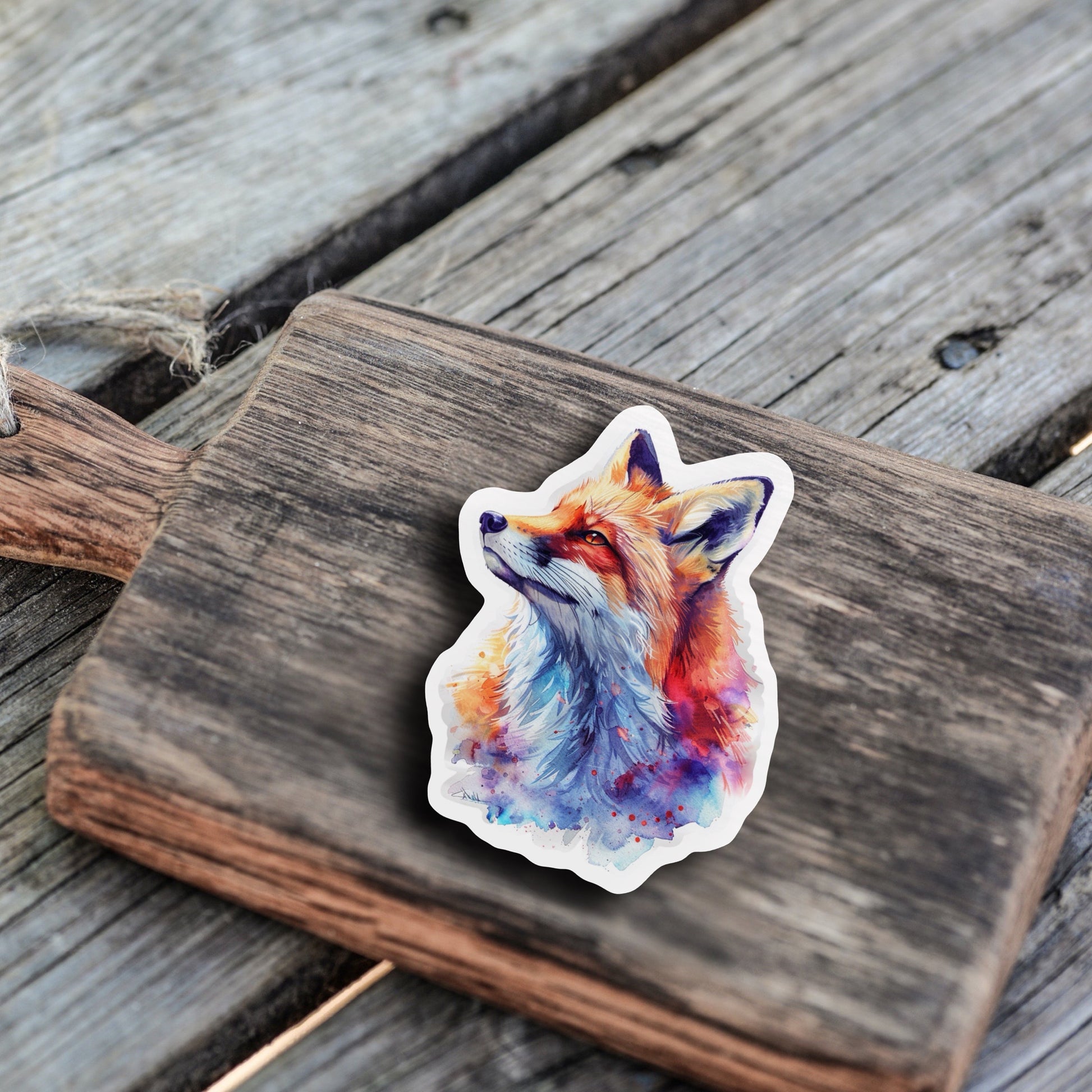 Niedliche Wasserfarben Stil Tier Sticker | Fuchs | Aquarell-Kollektion | StickerHelden | Holo | Wasserdicht | Geschenk Journal Notizbuch