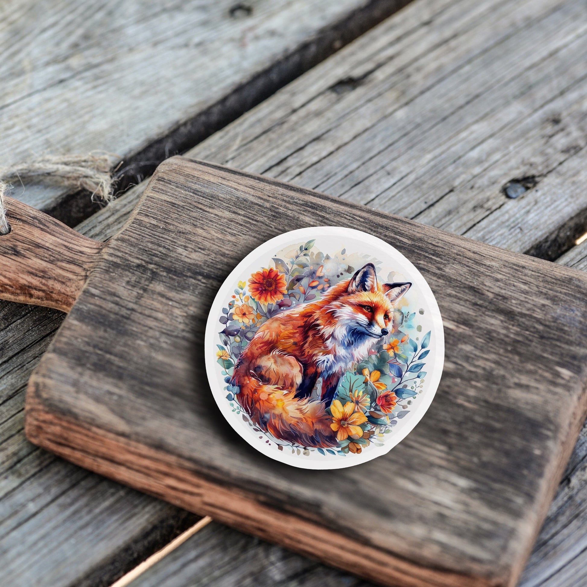 Niedliche Wasserfarben Stil Tier Sticker | Fuchs | Aquarell-Kollektion | StickerHelden | Holo | Wasserdicht | Geschenk Journal Notizbuch