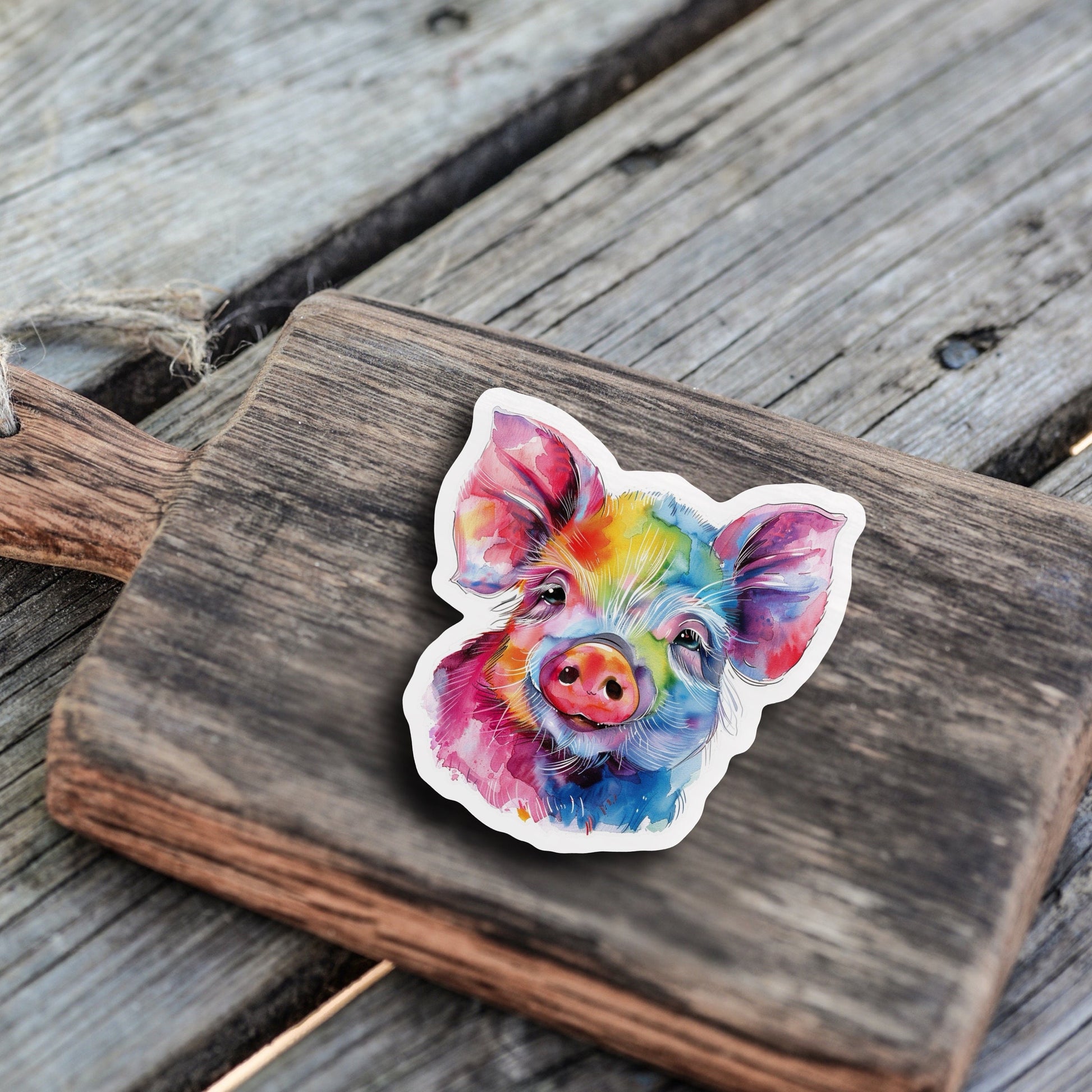 Niedliche Wasserfarben Tier Sticker | Schweinchen | Aquarell-Kollektion | StickerHelden | Holo | Wasserdicht | Geschenk | Journal |Notizbuch