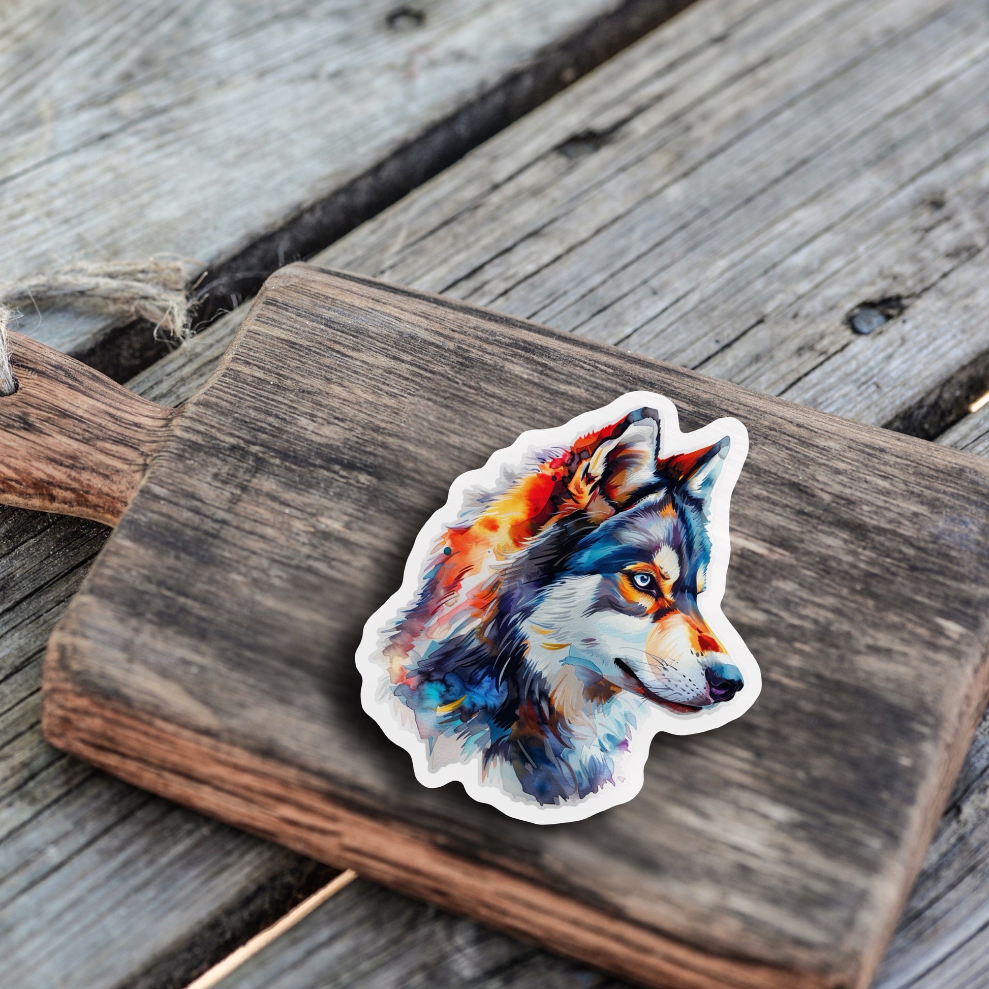 Niedliche Wasserfarben Stil Tier Sticker | Wolf | Aquarell-Kollektion | StickerHelden | Holo | Wasserdicht | Geschenk | Journal |Notizbuch